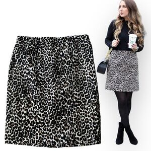 J. CREW “The Pencil Skirt” Leopard Mini Skirt Women’s Size 4 100% Cotton NEW